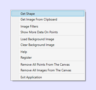 Right clicking on the main canvas in the Define Windows tab in the Overlaying Shaped And Clickthrough Windows