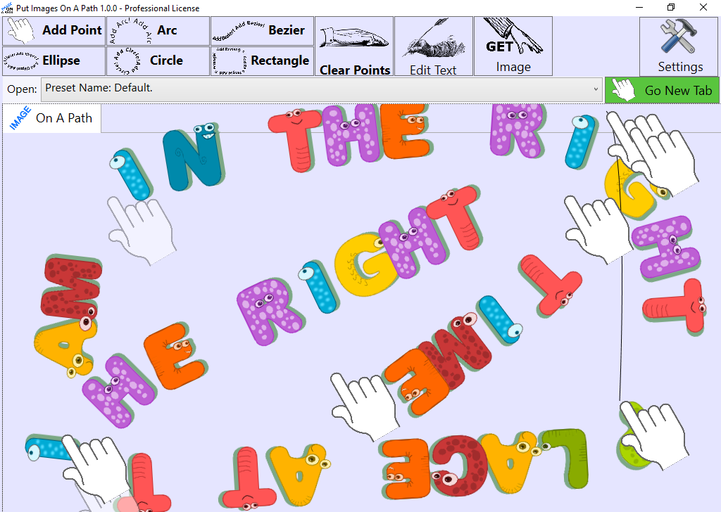 Put Images On A Path Main Window
