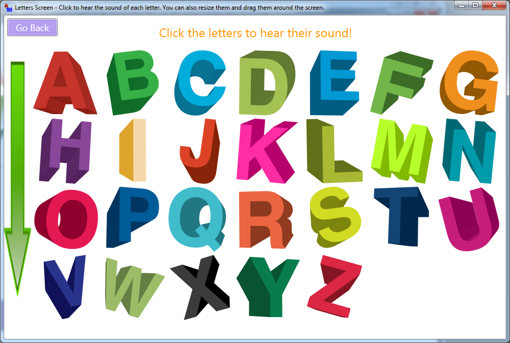 Letters Screen - Big letters