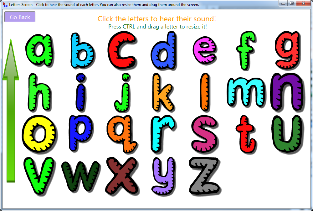 Letters Screen - Small letters